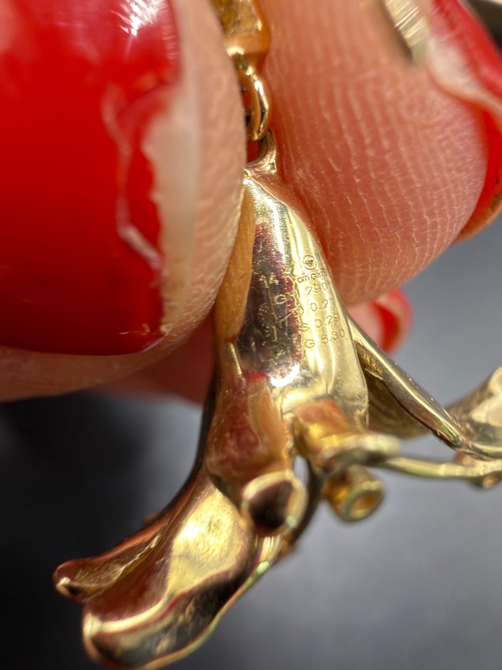 YELLOW SAPPHIRE & DIAMONDS 14k YELLOW GOLD HONEYSUCKLE DANGLE EARRINGS SOUTHERN - Picture 6 of 7